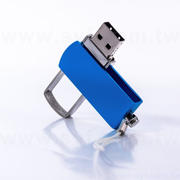 隨身碟-商務禮贈品-藍色交叉旋轉金屬USB隨身碟-客製隨身碟容量-採購推薦股東會贈品-8405-10